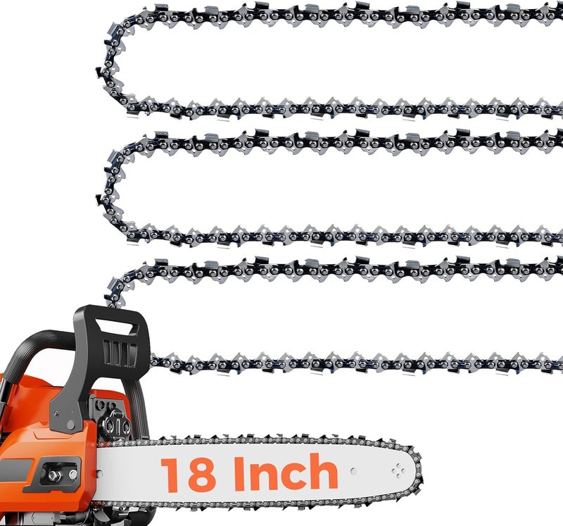 EXSHP 18 Inch Chainsaw Chain .325" Pitch .063" Gauge 68 Drive Links Fits Stihl MS250, MS251, MS251c, MS 250 251 251c, 26 rm3 68 Replacement (3 Packs) (22YO-6) - Image 1